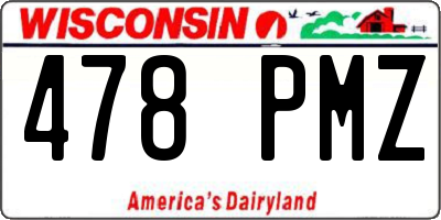 WI license plate 478PMZ