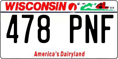 WI license plate 478PNF
