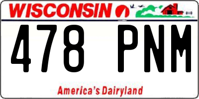 WI license plate 478PNM