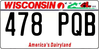 WI license plate 478PQB