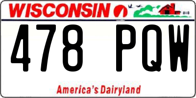 WI license plate 478PQW