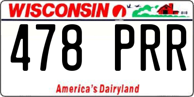 WI license plate 478PRR