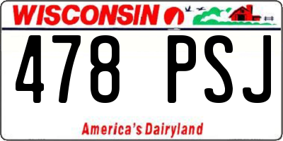 WI license plate 478PSJ