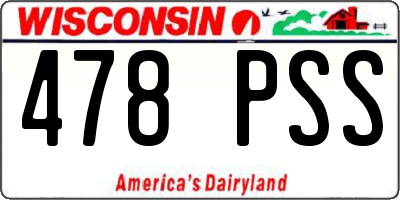 WI license plate 478PSS