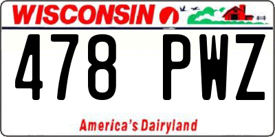 WI license plate 478PWZ