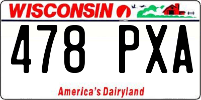 WI license plate 478PXA