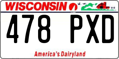 WI license plate 478PXD