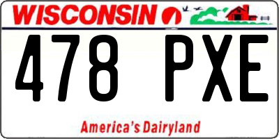 WI license plate 478PXE
