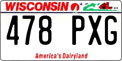 WI license plate 478PXG