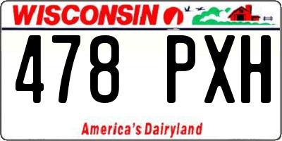 WI license plate 478PXH