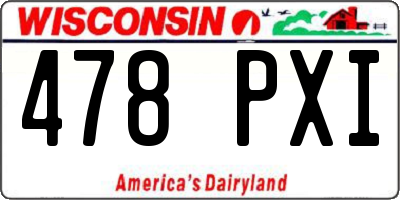 WI license plate 478PXI