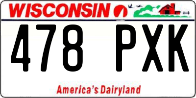 WI license plate 478PXK