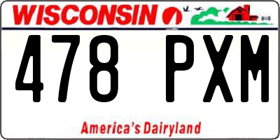 WI license plate 478PXM
