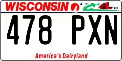 WI license plate 478PXN
