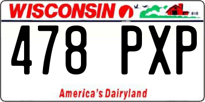 WI license plate 478PXP