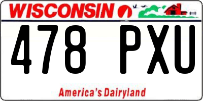 WI license plate 478PXU