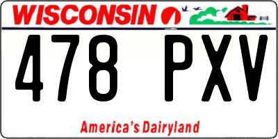 WI license plate 478PXV