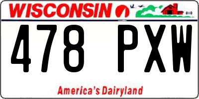 WI license plate 478PXW