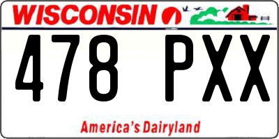 WI license plate 478PXX