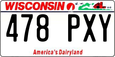 WI license plate 478PXY