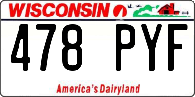 WI license plate 478PYF
