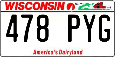 WI license plate 478PYG