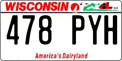 WI license plate 478PYH