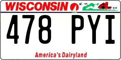 WI license plate 478PYI