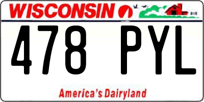 WI license plate 478PYL
