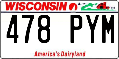 WI license plate 478PYM