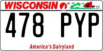 WI license plate 478PYP