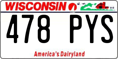 WI license plate 478PYS
