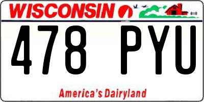 WI license plate 478PYU