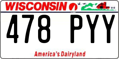 WI license plate 478PYY