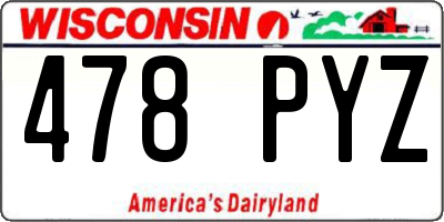 WI license plate 478PYZ