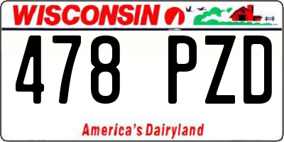 WI license plate 478PZD