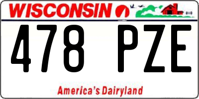 WI license plate 478PZE