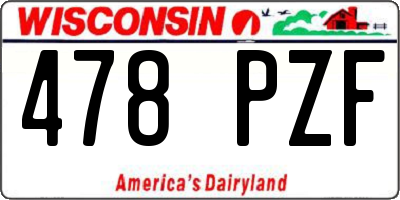 WI license plate 478PZF