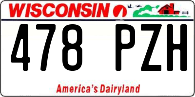 WI license plate 478PZH
