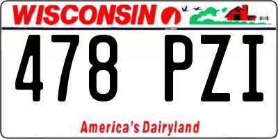 WI license plate 478PZI