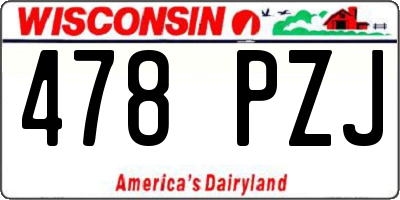 WI license plate 478PZJ