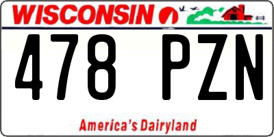 WI license plate 478PZN