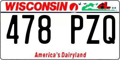 WI license plate 478PZQ