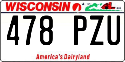 WI license plate 478PZU