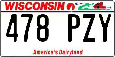 WI license plate 478PZY