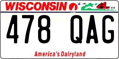 WI license plate 478QAG