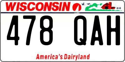 WI license plate 478QAH