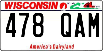 WI license plate 478QAM