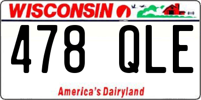 WI license plate 478QLE