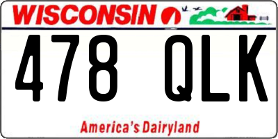 WI license plate 478QLK
